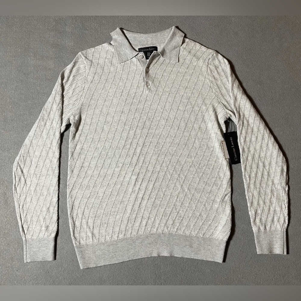 NWT Christian Lacroix Gray Pullover Sweater Men’s Medium Cotton Blend